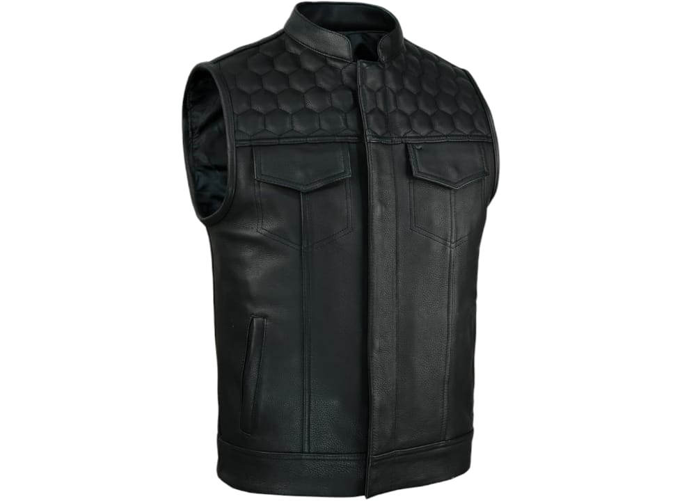black quilted leather vest