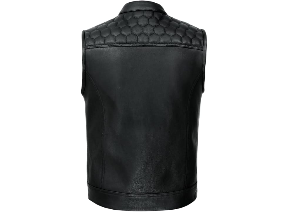 Black Quilted Shoulders Vest Honeycomb Style Vest for Women - Image 2