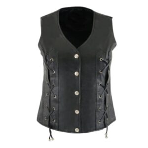 front side laces vest close with snap button