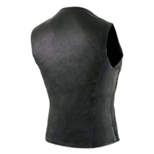 back single panel leather vest for custom patches