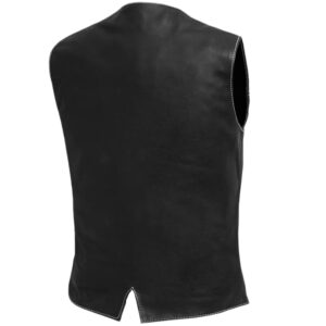 back side of womens leather vest for custom patches