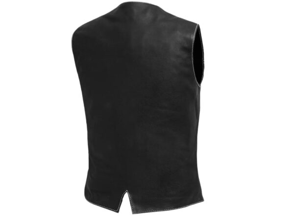 back side of womens leather vest for custom patches