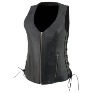 black vest front close with zip and 2 side pockets