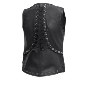 black studded leather vest